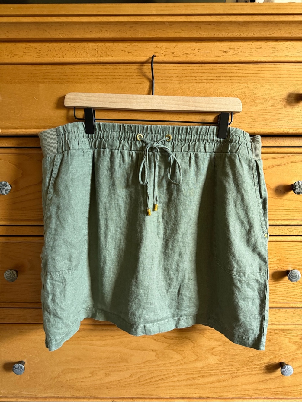 Ellen Tracy Company Womens Soft Linen Summer Skort Skirt w/ built in Shorts L